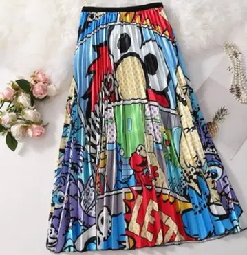 세서미 스트릿 패턴 스커트