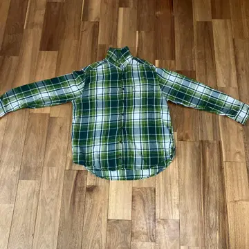 구제 Faded Glory 그린 계열 체크 셔츠 M