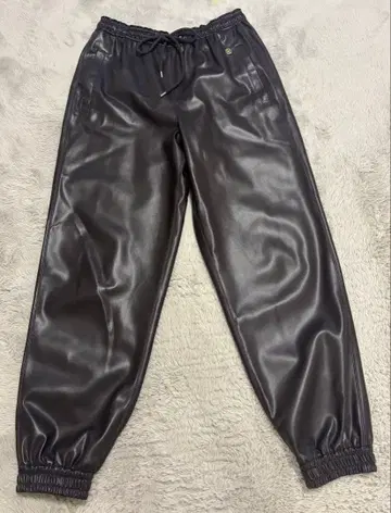 스텔라 맥카트니 인조 가죽 팬츠 짙은 갈색 40 사이즈