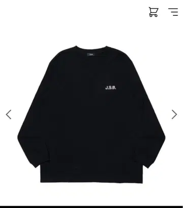 J.S.B. 스톤 장식 블랙 긴팔 티셔츠