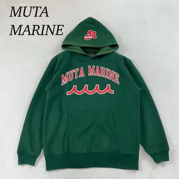 K257 L 무타 마린 속기모 로고 프린트 후드티 그린 남성용
