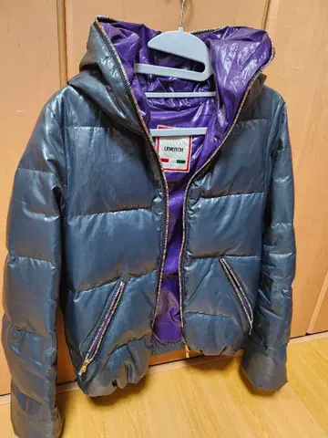 LENOTCH 그레이 후드 부착 다운 자켓