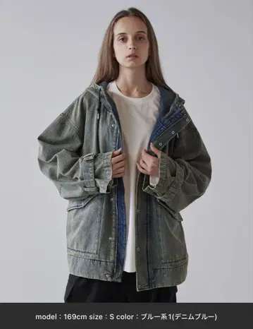 데님 블루 마운틴 파카 S 사이즈