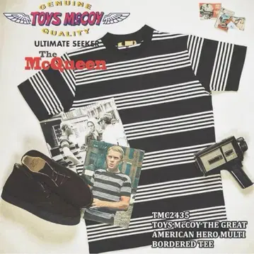 토이즈 맥코이 멀티 보더 T셔츠 M 사이즈 스티브 맥퀸 새상품