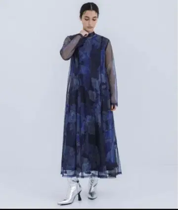 정품 Ameri UND GYPSUM ART DRESS 블루 S