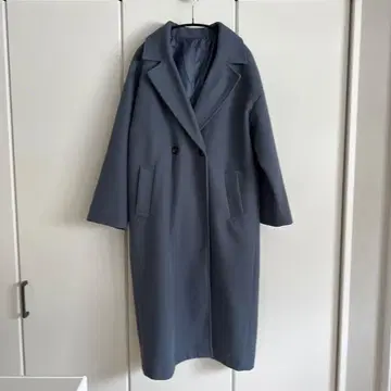 다크 블루 그레이 롱 코트