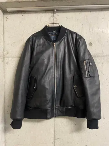 니치와 윈드아머 레더 다운 ma-1 램 가죽 봄버 자켓