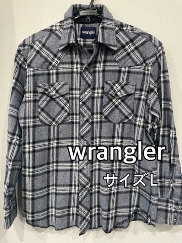 Wrangler 긴팔 셔츠 L 사이즈 그레이 계열 체크