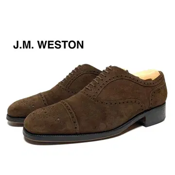 고품질 제이엠 웨스통 내피 깃털 세미 브로그 신발 프랑스제 가죽 신발