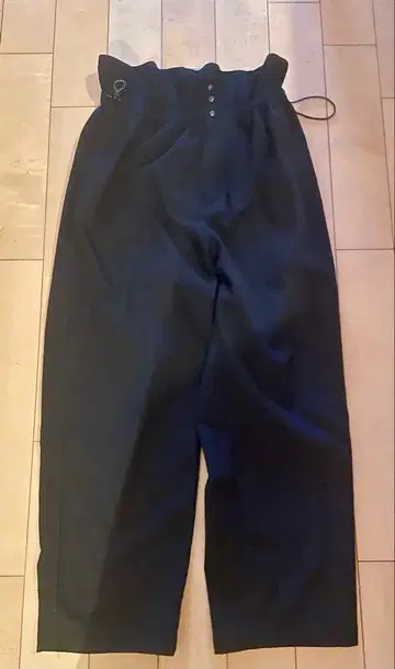 VINTAGE 허리밴딩 울 팬츠 블랙