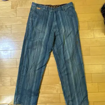 DAVOUCCI 스트라이프 데님 HIPHOP 초와이드 y2k