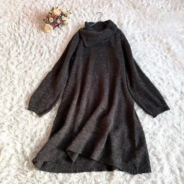 08Mab 드레이프 옷깃 입체 디자인 벌룬 소매 원피스 A라인