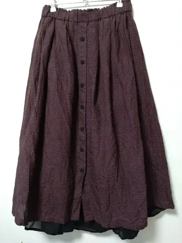 MAGALI 마갈리 프렌치 린넨 깅엄 레이어드 스커트