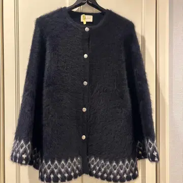 유나이티드 애로우즈 폭스 캐시미어 자카드 케이프 니트