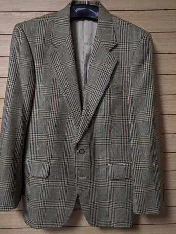 아쿠아 스큐텀 체크 무늬 테일러드 자켓 38s