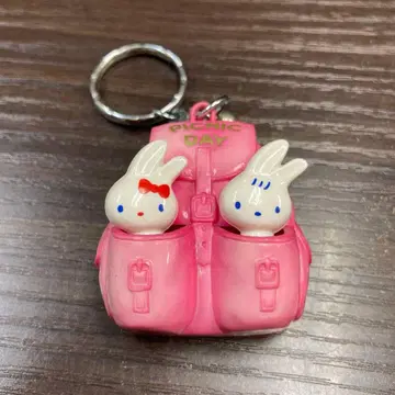 피크닉 데이 토끼 백팩형 키링 레트로 핑크