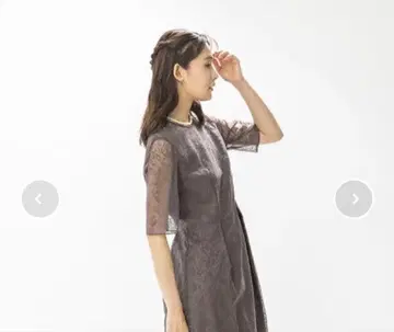 kaene 플라워 플로키 원피스 드레스 38 브라운