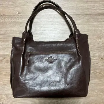 다코타 다크 브라운 가죽 토트백