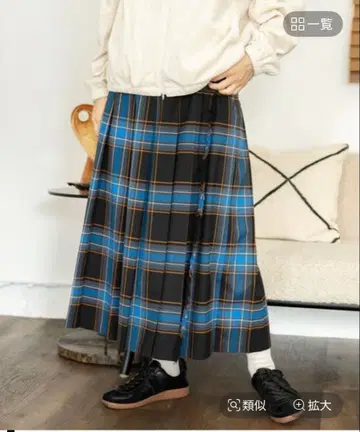 니코앤드 체크 트윌 퀼트 스커트 블랙 체크