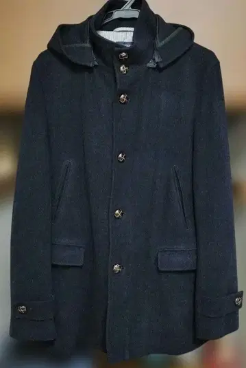 WISESONS 와이즈 선즈 다크 네이비 울 코트 L