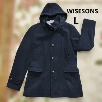 WISESONS 와이즈 선즈 다크 네이비 울 코트 L