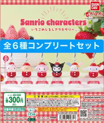 산리오 캐릭터즈 딸기 메지루시 액세서리 컴플리트