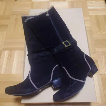 axes femme 퍼 달린 블랙 롱 부츠