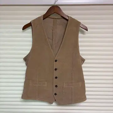 LARDINI 벨벳 원단 베스트 베이지 44