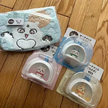 치이카와 (먼작귀) 복권 오너먼트 파우치 토끼 하치와레 아노코 세트