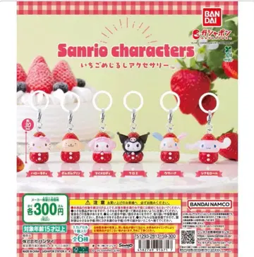 산리오 캐릭터즈 딸기 메지루시 액세서리 컴플리트