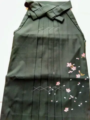 다크 그린 하카마 벚꽃 염색, M 사이즈