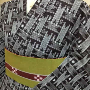 목화 쿠루메가스리 류큐 카고메토리오리 기모노 (911)