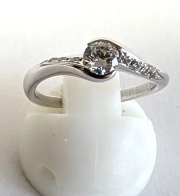 플라티나 100 코팅 큐빅 지르코니아 실버 반지 미사용 새상품