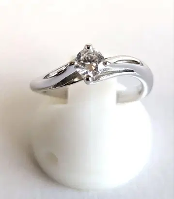 플라티나 100 코팅 큐빅 지르코니아 실버 반지 미사용 새상품