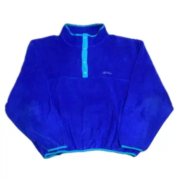 80s 90s L.L.Bean 스냅T 플리스 파란색 2XL USA제