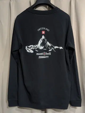 mont-bell 몽벨 스위스 한정판 ZERMATT 롱T 블랙 S