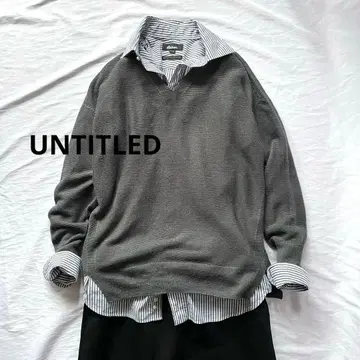 [일본제] 언타이틀 울 혼방 V넥 니트 풀오버 스웨터