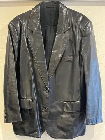 블랙 가죽 블레이저