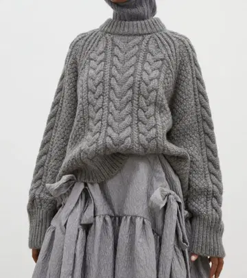 [ 최종 가격 인하 ] cecilie bahnsen 그레이 케이블 니트