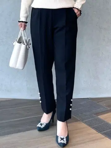 keep my closet 극난 플리스 안감 팬츠 블랙 S 와이드 사이즈