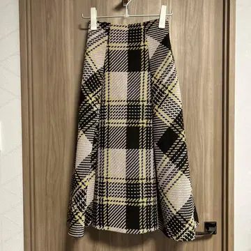 스나이델 로빙 체크 롱 스커트