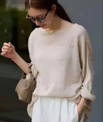 프레임워크 워셔블 뉘앙스 와이드 풀오버 린넨 썸머 니트