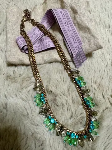 Rada 비즈 목걸이 그린/파랑 체인 디자인