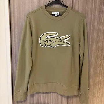 [새상품급] 라코스테 빅 락 엠블럼 크루넥 맨투맨 샌드베이지