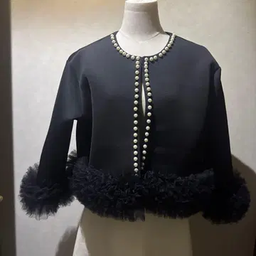 휘핑 튤 펄 튤 본딩 자켓 frane 같은 형태