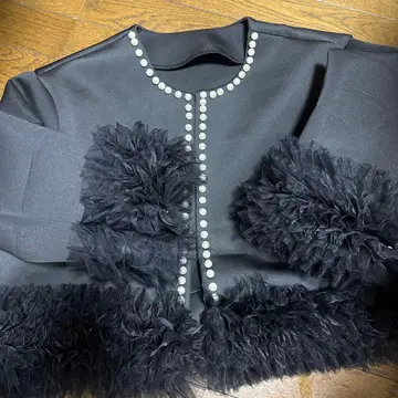 휘핑 튤 펄 튤 본딩 자켓 frane 같은 형태