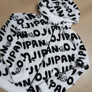 헤이세이 레트로! 오지팬 프린트 플리스 팬더 지퍼 후드티