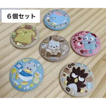 산리오 캐릭터 자수 배지 한교동 캔뱃지 세트