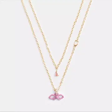 [ 새상품 ] 미니 보우 레이어드 목걸이 상자, 주머니 포함