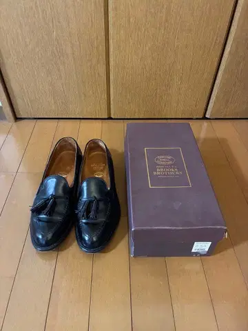 미사용, 브룩 브라더스 Alden 태슬 로퍼 호윈 코도반, 블랙